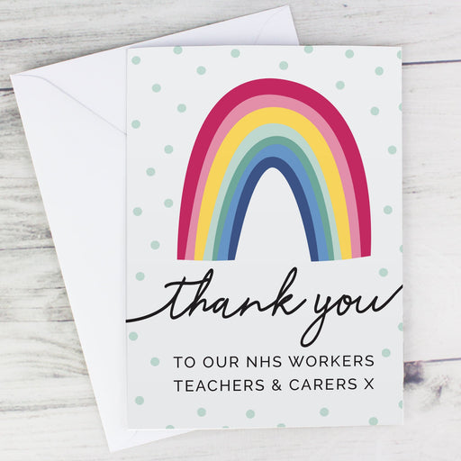 Personalised Rainbow Thank You Card