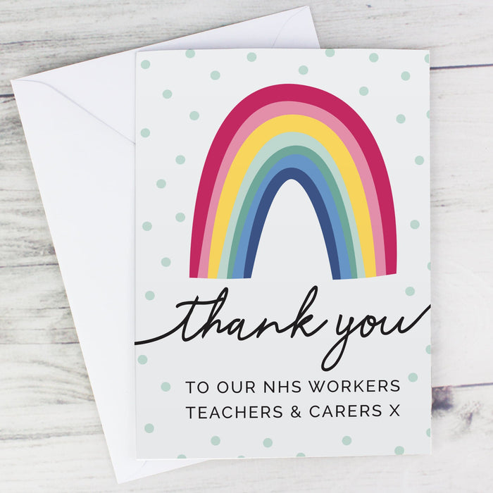 Personalised Rainbow Thank You Card