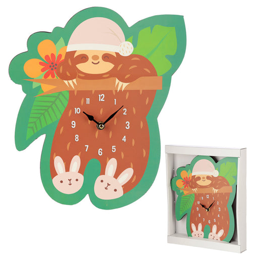 Sleepy Sloth Shaped Wall Clock - Myhappymoments.co.uk