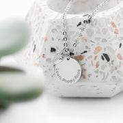 Personalised Polished Heart and Disc Family Necklace