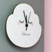 Personalised Children’s Eyelashes Cloud Shaped Wooden Clock