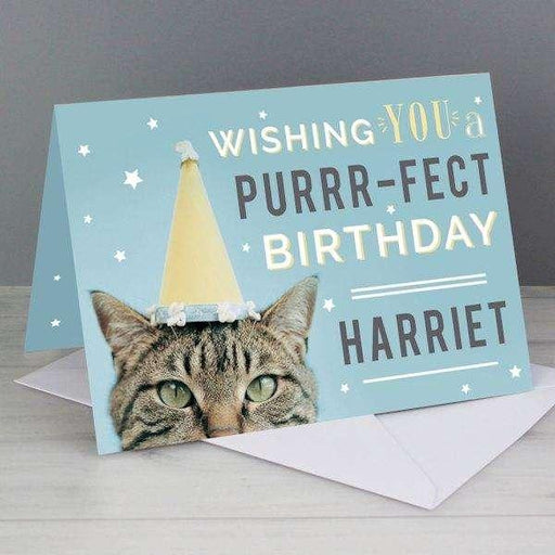 Personalised Rachael Hale Purr-fect Birthday Card - Myhappymoments.co.uk