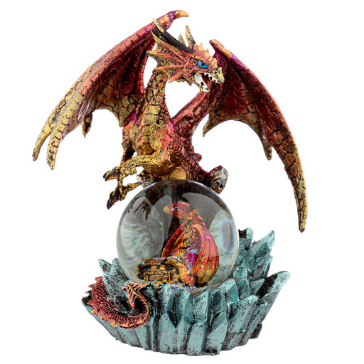 Dark Legends Crystal Orb Dragon Mother Snow Globe - Red