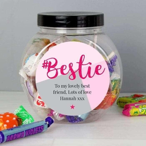 Personalised #Bestie Sweetie Jar - Myhappymoments.co.uk