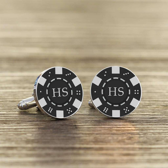 Personalised Poker Chip Cufflinks - Myhappymoments.co.uk