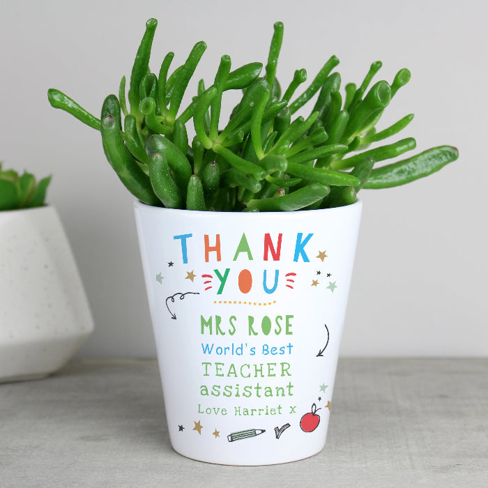 Personalised Thank You Teacher Plant Pot Gift