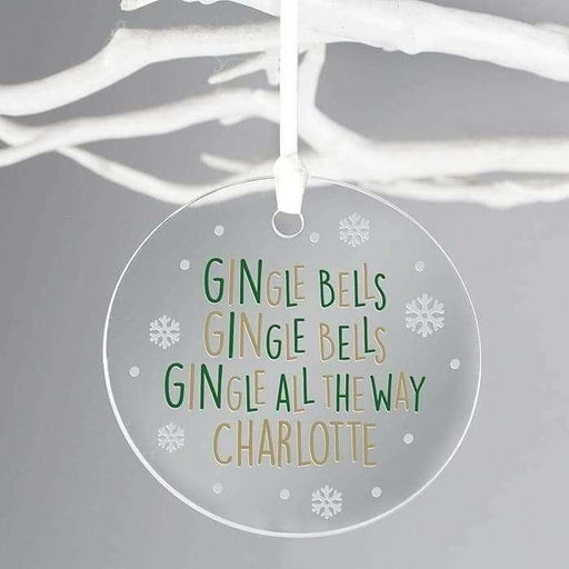 Personalised Gingle Bells Gingle All The Way Decoration - Myhappymoments.co.uk