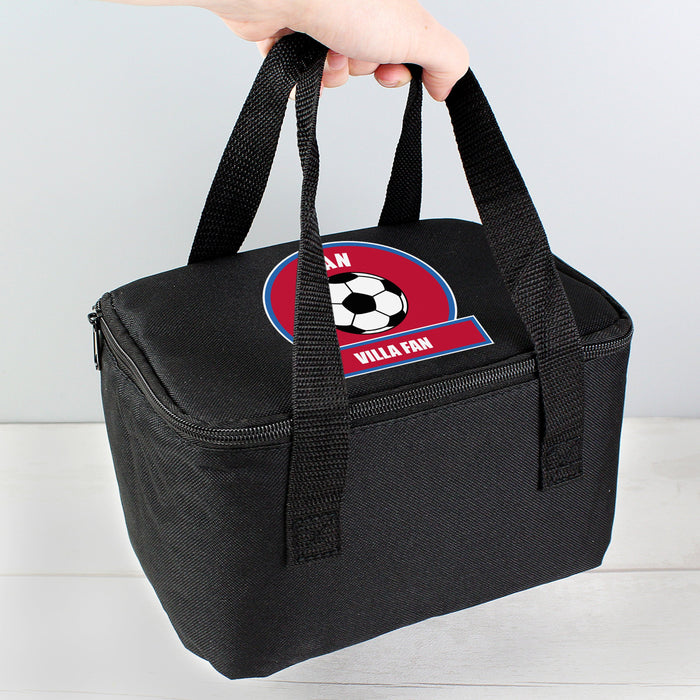 Personalised Claret and Blue Football Fan Lunch Bag