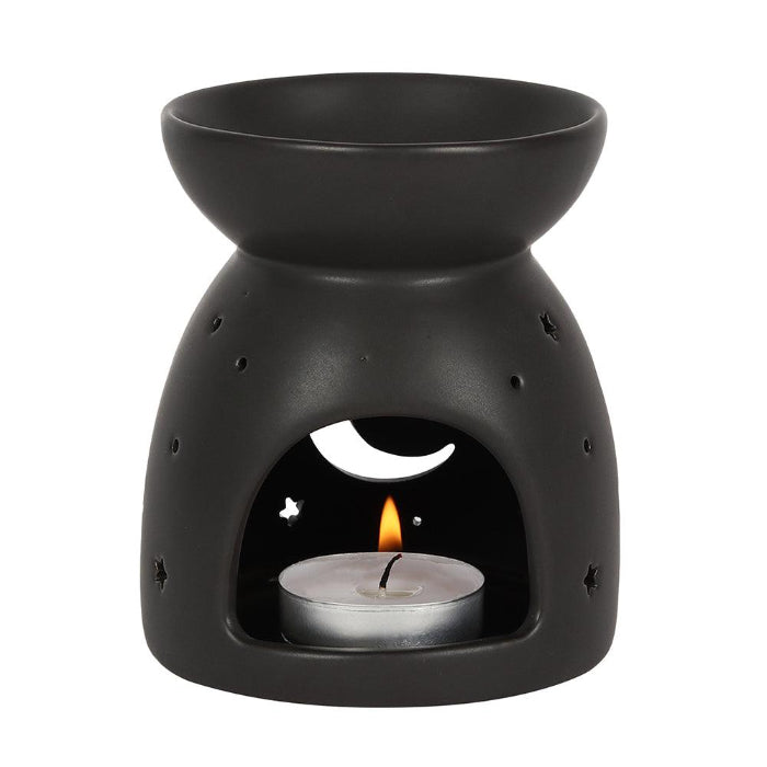 Black Mystical Moon Cut Out Oil & Wax Melt Burner