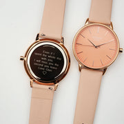 Personalised Ladies Architect Coral Watch With Light Pink Strap