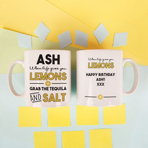 Personalised When Life Gives You Lemons Mug - Myhappymoments.co.uk