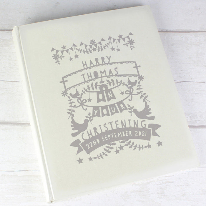 Personalised Grey Papercut Style Photo Album