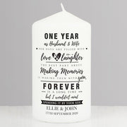 Personalised Anniversary Pillar Candle