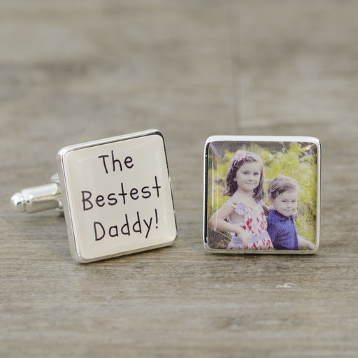 The Bestest Daddy Photo Cufflinks - Myhappymoments.co.uk