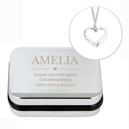 Personalised Box and Heart Necklace - Myhappymoments.co.uk