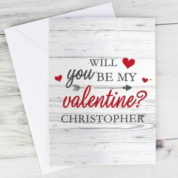 Personalised Will You Be My Valentine Card - Myhappymoments.co.uk