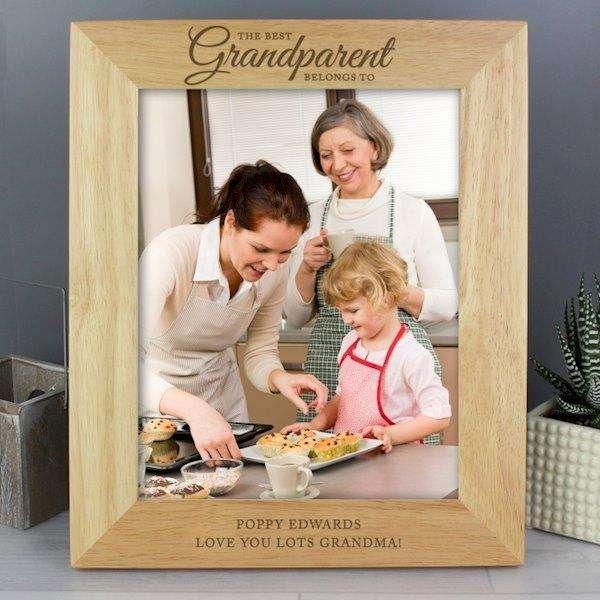 Personalised 8x10 ' The Best Grandparent' Wooden Frame - Myhappymoments.co.uk