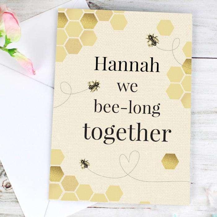 Personalised We Bee-Long Together Card - Myhappymoments.co.uk