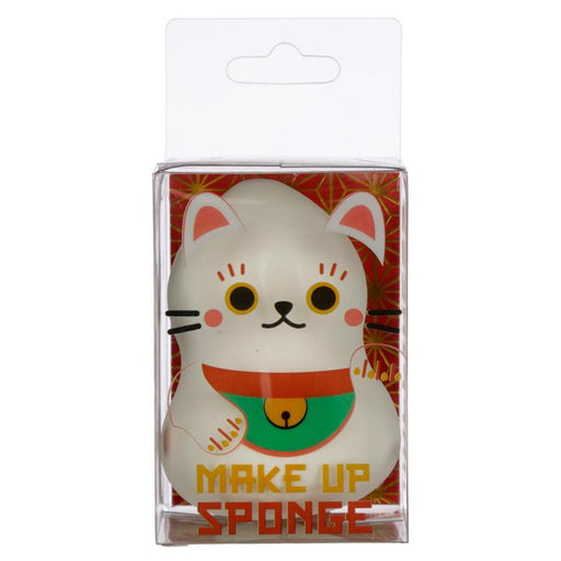 White Lucky Cat Maneki Neko Makeup Applicator Sponge