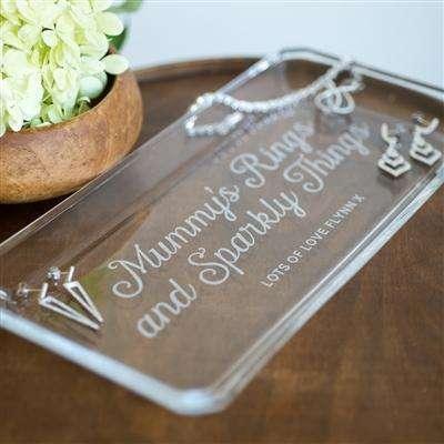 Personalised Glass Jewellery Tray - Myhappymoments.co.uk