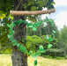 Love Heart Recycled Glass Driftwood Wind Chime - Green