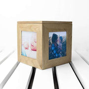 Personalised Happy Mothers Day Photo Box Cube Oak - Myhappymoments.co.uk