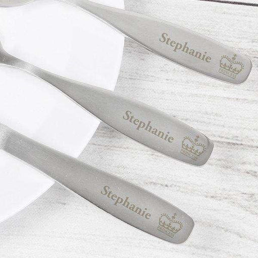 Personalised 3 Piece Princess Childrens Cutlery Set - Myhappymoments.co.uk
