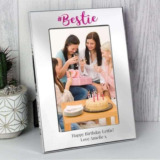 Personalised #Bestie Photo Frame 4x6 Silver - Myhappymoments.co.uk