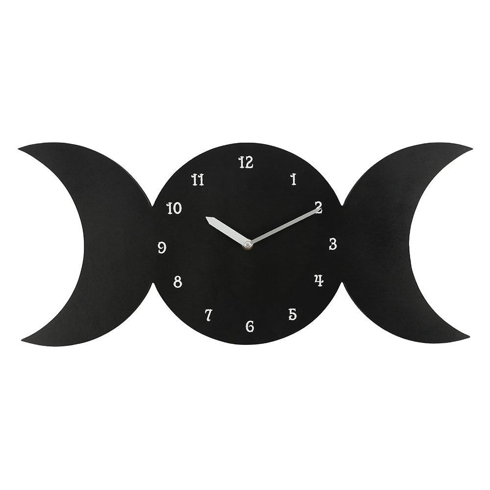 Black Triple Moon MDF Clock — My Happy Moments