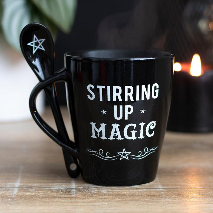 Stirring Up Magic Mug and Spoon Set - Gothic Home Decor