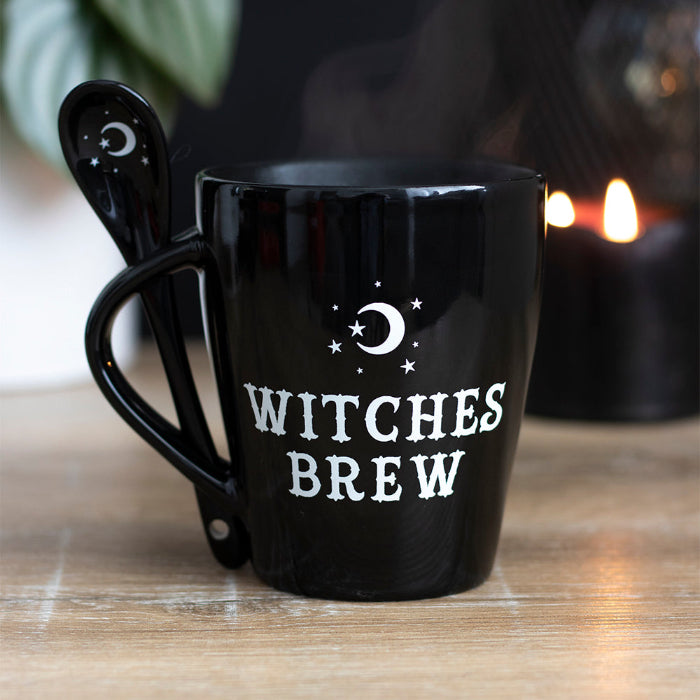 Witches Brew Mug and Spoon Set - Gothic Witch Home Decor