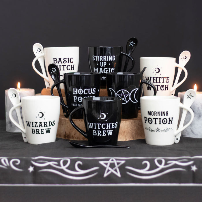 Witches Brew Mug and Spoon Set - Gothic Witch Home Decor