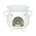 White Mystical Moon Cauldron Oil Burner