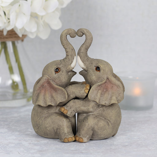 Elephant Embrace Elephant Couple Ornament