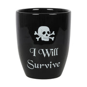 I Will Survive Gothic Skull Plant Pot