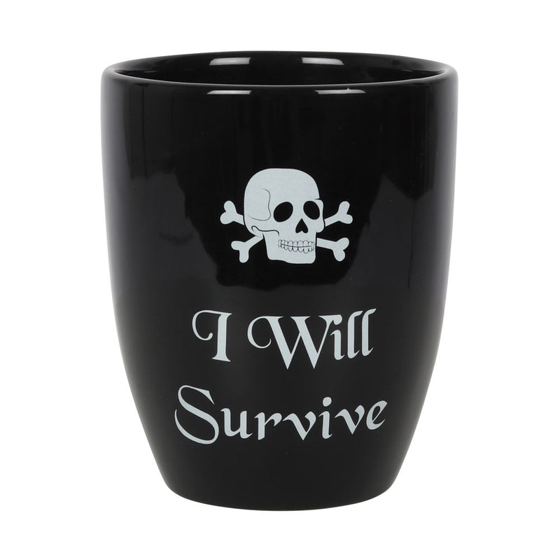 I Will Survive Gothic Skull Plant Pot