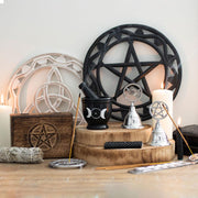 White Wooden Triquetra Wall Art