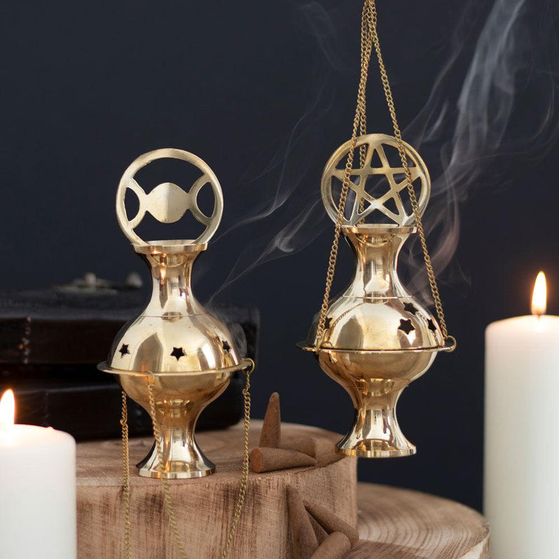 Metal Triple Moon Incense Censer