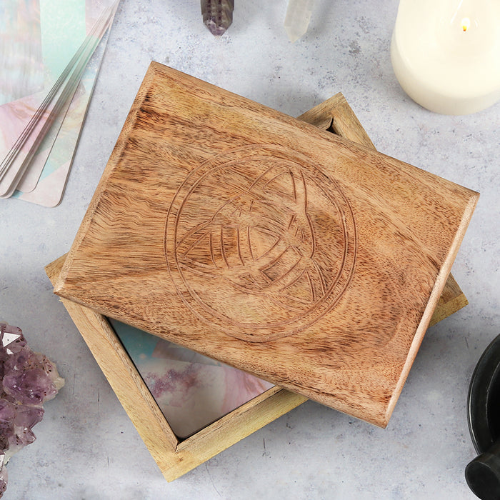 Wooden Triquetra Tarot Card Box
