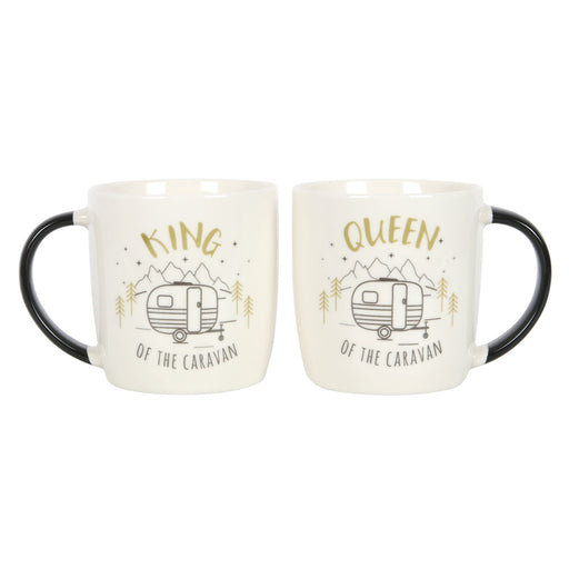 King and Queen Couples Caravan Mug Set - Caravan Lover Gift
