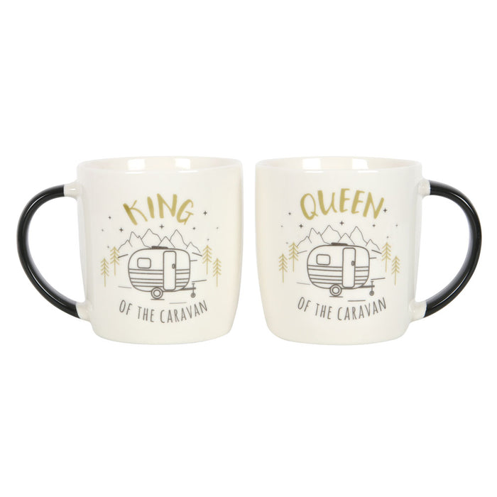 King and Queen Couples Caravan Mug Set - Caravan Lover Gift