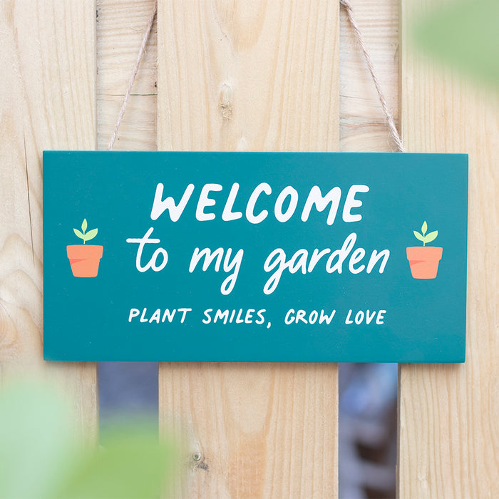In the Garden Welcome Hanging Sign