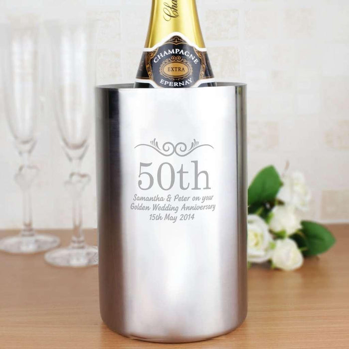 Personalised Numbers Stainless Steel Wine Cooler Bucket - Myhappymoments.co.uk