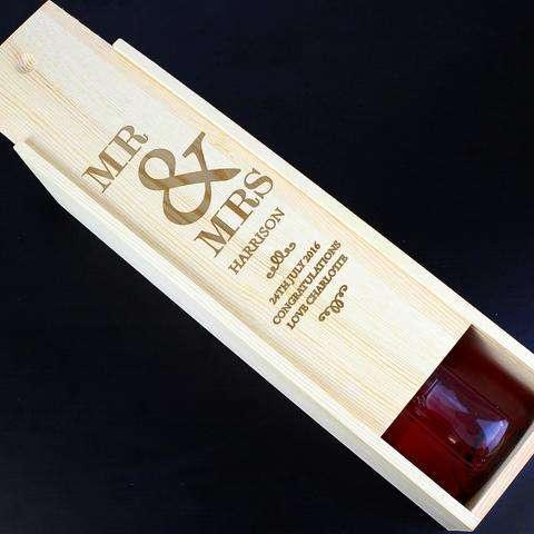 Personalised Couples Alcohol Bottle Presentation Box - Myhappymoments.co.uk