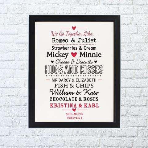 Personalised Couples Framed Poster - Myhappymoments.co.uk
