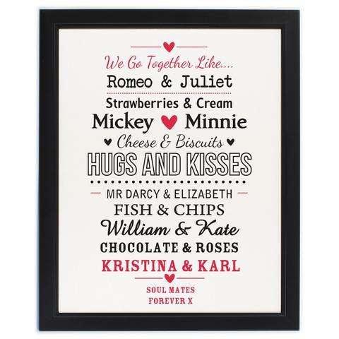 Personalised Couples Framed Poster - Myhappymoments.co.uk