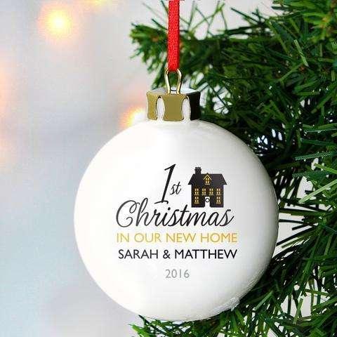 Personalised 1st Christmas in Our New Home Bauble - Myhappymoments.co.uk