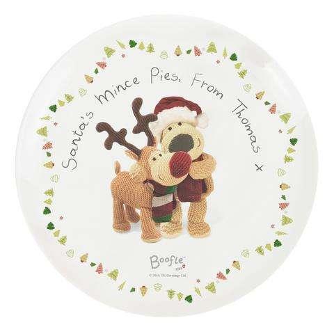 Personalised Boofle Christmas Eve Reindeer Mince Pie Plate - Myhappymoments.co.uk