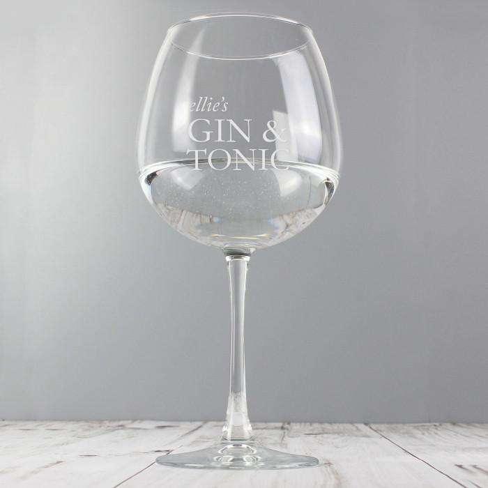 Personalised Gin And Tonic Balloon Glass - Myhappymoments.co.uk
