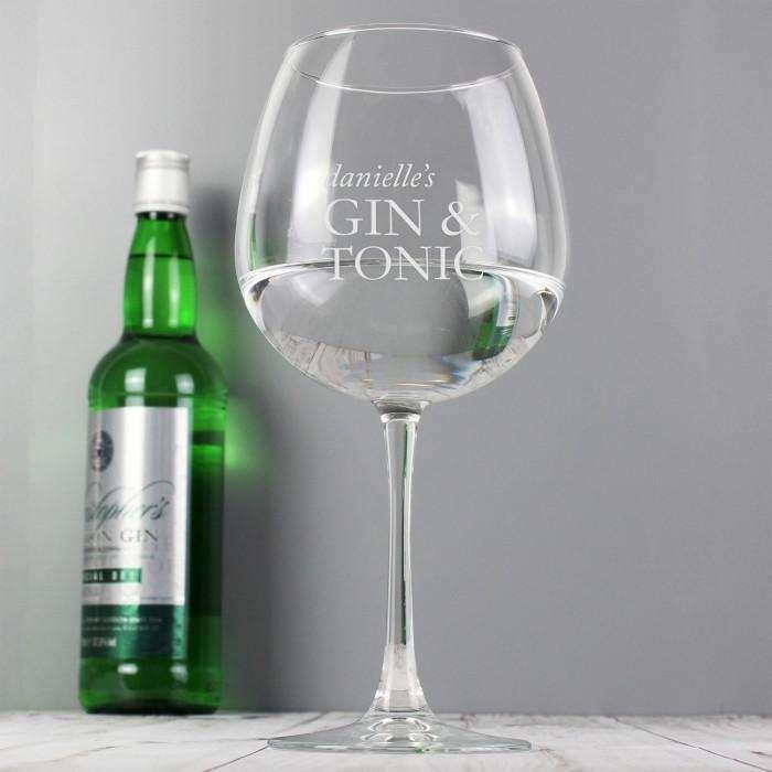 Personalised Gin And Tonic Balloon Glass - Myhappymoments.co.uk